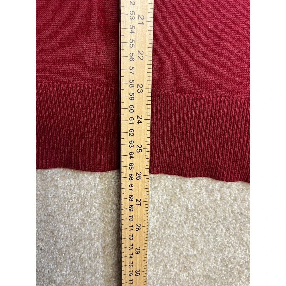 Lucky Brand Red V Neck Long Sleeve Sweater Top Women's XL Acrylic‎ Cotton